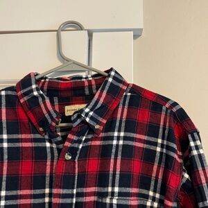 Red and Navy Blue Plaid Flannel